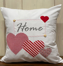 Load image into Gallery viewer, 1x country house style cushion cover * cushion cover * decorative cushion * home * red/white with hearts
