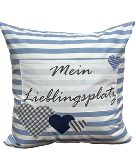 1x Landhausstil Kissenhülle * Kissenbezug * Dekokissen * Mein Lieblingsplatz *