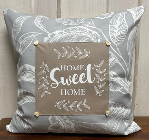 1x Landhausstil Kissenhülle * Kissenbezug * Dekokissen „ sweet home „ grau/weiß