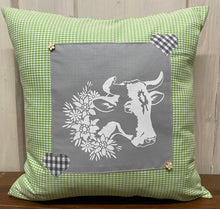 Load image into Gallery viewer, 1x country house style cushion cover * cushion cover * farmhouse decorative cushion * cow *
