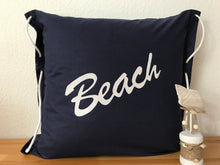 Lade das Bild in den Galerie-Viewer, Maritime Kissenhülle, Kissenbezug, Landhausstil Kissen * Beach * blau/weiß
