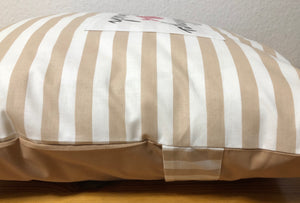 1x Landhausstil Kissenhülle * Kissenbezug * Dekokissen beige/weiß * Lieblings Mensch *