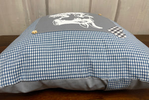 1x Landhausstil Kissenhülle * Kissenbezug * Bauernstube Dekokissen * Kuh* blau/grau