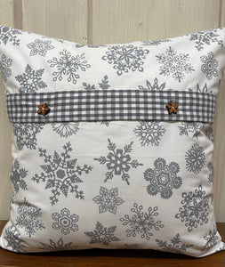 1x Weihnachtliche Landhausstil Kissenhülle * Kissenbezug * Dekokissen * weiß/grau