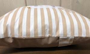 1x Landhausstil Kissenhülle * Kissenbezug * Dekokissen „ Schön hier „ beige/weiß