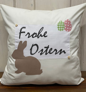 1 Landhausstill Kissenhülle, Kissenbezug, Osterkissen,Ostern creme/beige