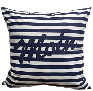 1x Maritime Kissenhülle, Kissenbezug, Landhausstil Kissen, Anker blau/weiß
