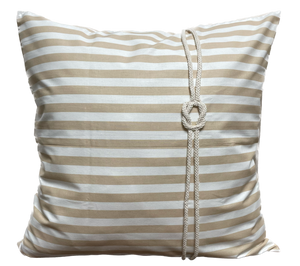 1 Maritime Kissenhülle, Kissenbezug, Landhausstil Kissen * Seemannsknoten * beige/weiß .