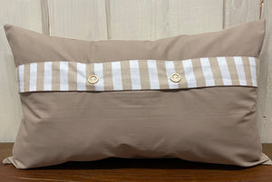 1 Landhausstill Kissenhülle & Kissen, Osterkissen,Ostern beige/weiß 30x50cm.