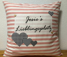 Загрузить изображение в средство просмотра галереи, 1x Personalisierte Kissenhülle, Landhausstil Kissenhülle * Kissenbezug * Dekokissen * …. Lieblingsplatz *
