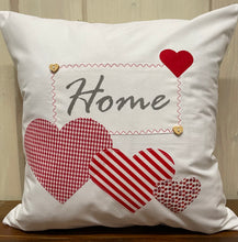 Load image into Gallery viewer, 1x country house style cushion cover * cushion cover * decorative cushion * home * red/white with hearts
