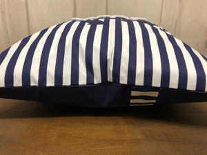 1x Maritime Kissenhülle, Kissenbezug, Landhausstil Kissen, Anker blau/weiß