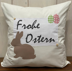 1 Landhausstill Kissenhülle, Kissenbezug, Osterkissen,Ostern creme/beige