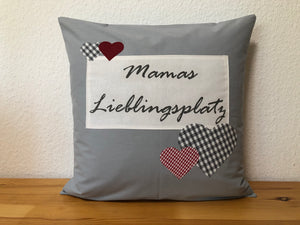 Country house style cushion cover * Cushion cover * Decorative cushion gray * Mom's favorite place *
