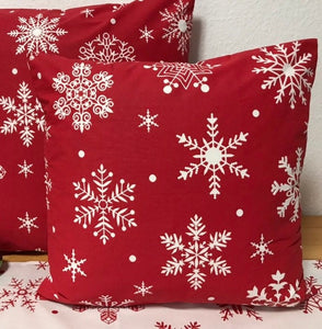 1x Weihnachtliche Landhausstil Kissenhülle * Kissenbezug * Dekokissen * rot/weiß