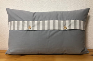 1x Personalized cushion cover, country house style cushion cover &amp; cushion ticking, country house style decorative cushion *... Favorite place * gray/white stripes