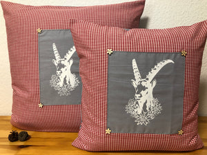 1x Landhausstil Kissenhülle * Kissenbezug * Bauernstube Dekokissen * Steinbock *