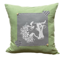 Load image into Gallery viewer, 1x country house style cushion cover * cushion cover * farmhouse decorative cushion * cow *
