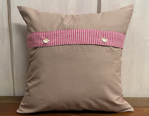 1 country house style cushion cover, cushion cover, decorative cushion * Hunter Hubertus Hirsch * red/beige