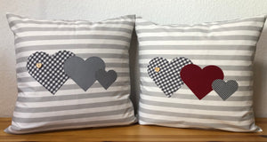 Landhausstil Kissenhülle * Kissenbezug * Dekokissen * Herzen *