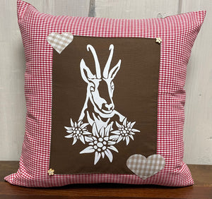 1x country house style cushion cover * cushion cover * farmhouse decorative cushion * chamois *