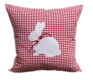 1 Landhausstill Kissenhülle, Kissenbezug, Osterkissen,Ostern rot/weiß