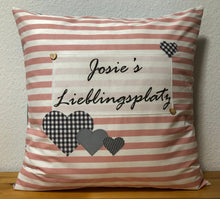 Загрузить изображение в средство просмотра галереи, 1x Personalisierte Kissenhülle, Landhausstil Kissenhülle * Kissenbezug * Dekokissen * …. Lieblingsplatz *

