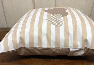 Landhausstil Kissenhülle * Kissenbezug * Dekokissen „ Herzen„ beige/weiß