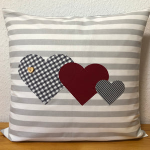 Landhausstil Kissenhülle * Kissenbezug * Dekokissen * Herzen *