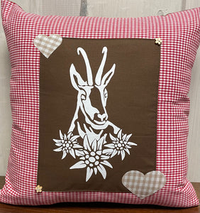 1x country house style cushion cover * cushion cover * farmhouse decorative cushion * chamois *