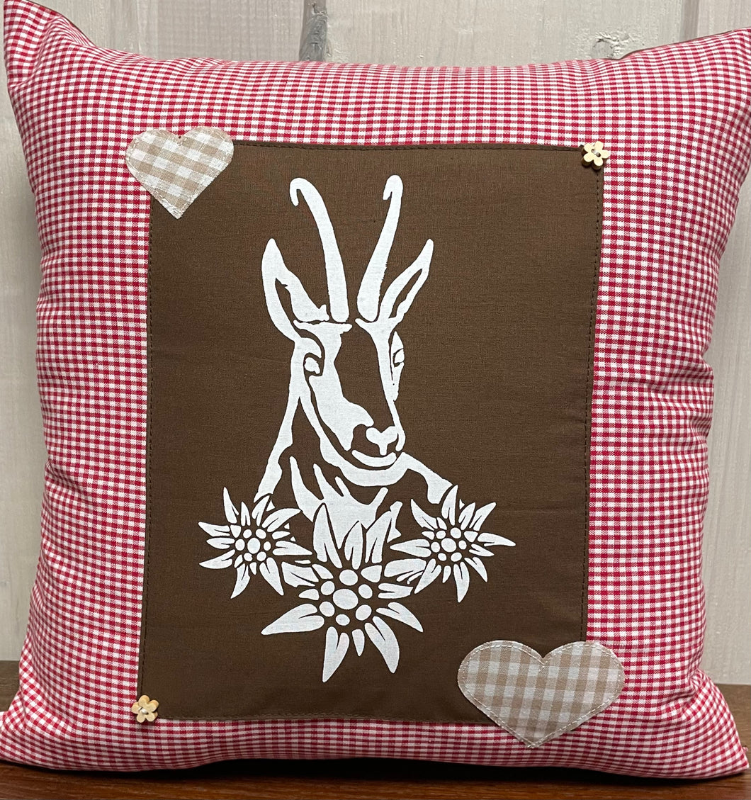 1x country house style cushion cover * cushion cover * farmhouse decorative cushion * chamois *
