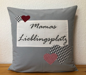 Country house style cushion cover * Cushion cover * Decorative cushion gray * Mom's favorite place *