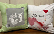 Load image into Gallery viewer, 1x country house style cushion cover * cushion cover * farmhouse decorative cushion * cow *
