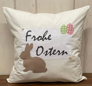 1 Landhausstill Kissenhülle, Kissenbezug, Osterkissen,Ostern creme/beige