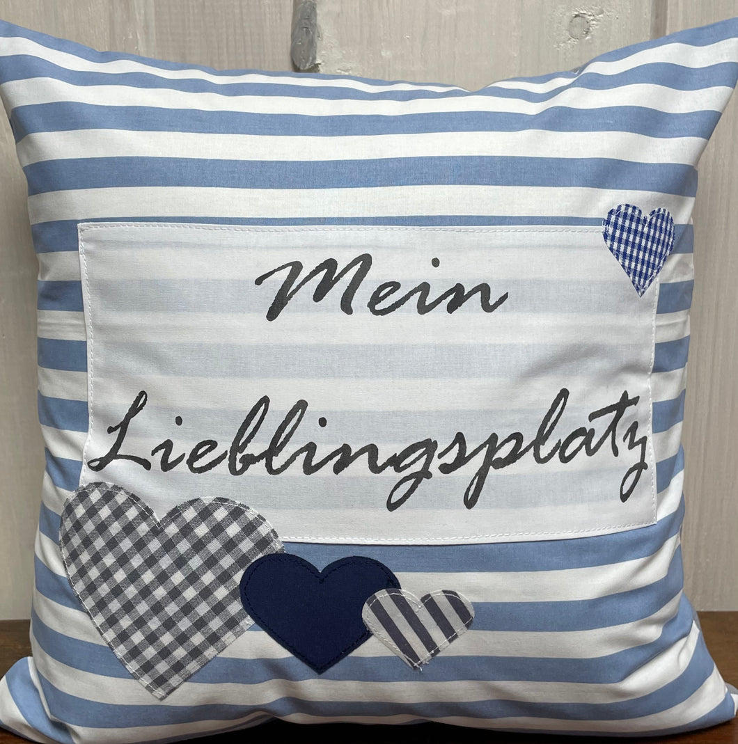 1x Landhausstil Kissenhülle * Kissenbezug * Dekokissen * Mein Lieblingsplatz *