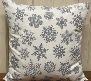 1x Weihnachtliche Landhausstil Kissenhülle * Kissenbezug * Dekokissen * weiß/grau