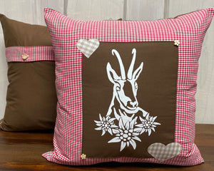 1x country house style cushion cover * cushion cover * farmhouse decorative cushion * chamois *