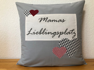 Country house style cushion cover * Cushion cover * Decorative cushion gray * Mom's favorite place *
