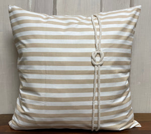 1 Maritime Kissenhülle, Kissenbezug, Landhausstil Kissen * Seemannsknoten * beige/weiß .