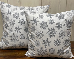 1x Weihnachtliche Landhausstil Kissenhülle * Kissenbezug * Dekokissen * weiß/grau