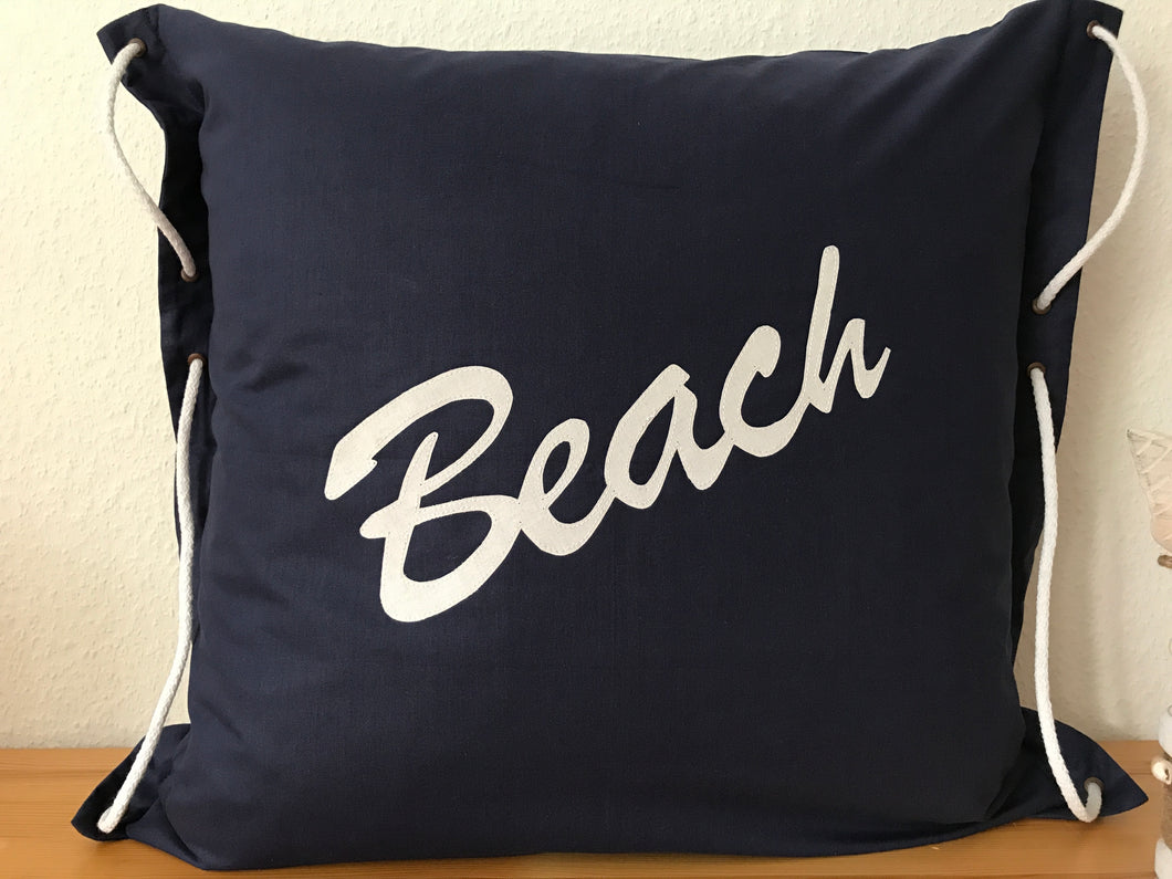 Maritime Kissenhülle, Kissenbezug, Landhausstil Kissen * Beach * blau/weiß