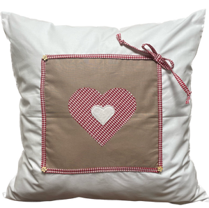 1x country house style cushion cover * cushion cover * farmhouse decorative cushion * white/red