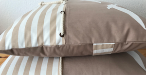 1 Maritime Kissenhülle, Landhausstil Kissenhülle, Kissenbezug, Dekokissen, Möwen beige/weiß