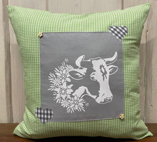 Load image into Gallery viewer, 1x country house style cushion cover * cushion cover * farmhouse decorative cushion * cow *

