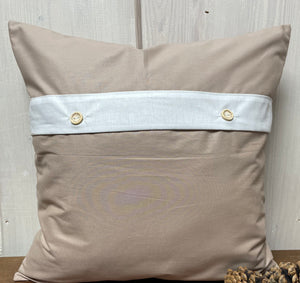 1x Weihnachtliche Landhausstil Kissenhülle * Kissenbezug * Dekokissen * beige weiß gestreift