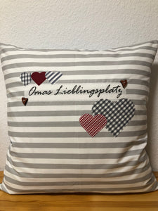 1x Landhausstil Kissenhülle * Kissenbezug * Dekokissen * Omas Lieblingsplatz *