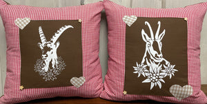 1x country house style cushion cover * cushion cover * farmhouse decorative cushion * chamois *